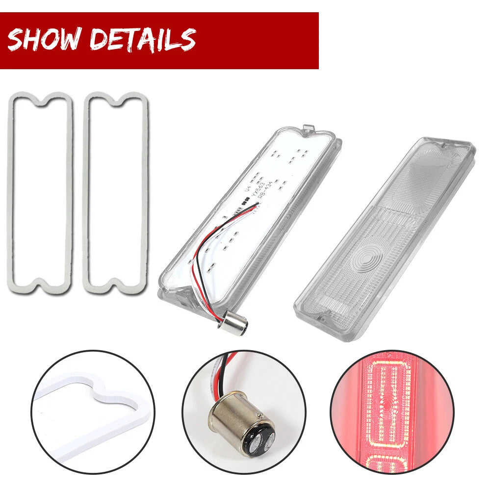Clear Red LED Tail Lights for Chevy GMC Pickup Truck (1967–1972)