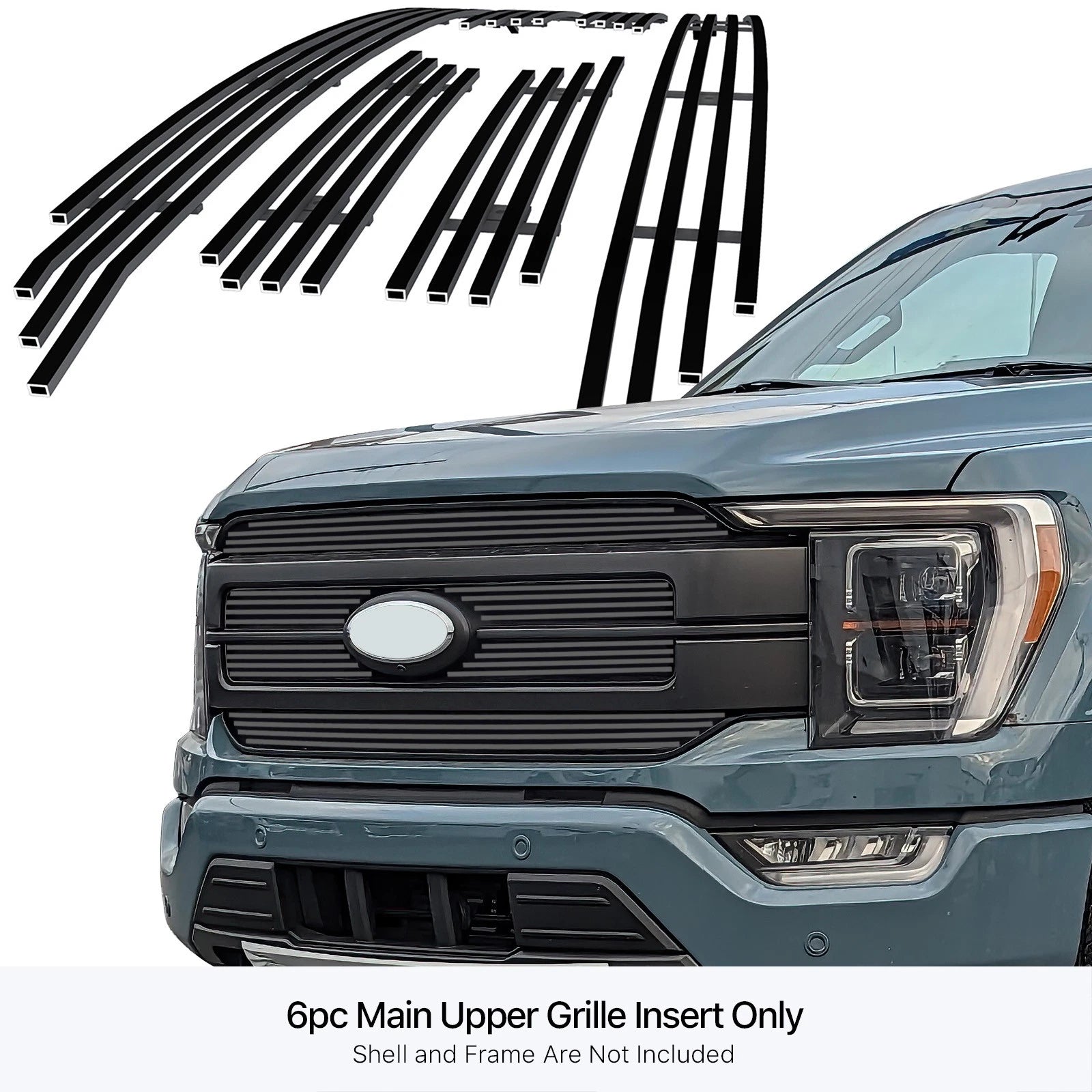 Stainless Black Billet Grille Insert for Ford F-150 Lariat (2021-2023)