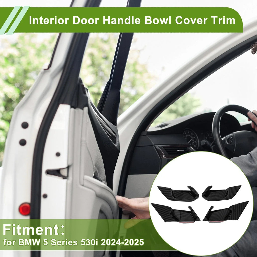 Interior Door Handle Bowl Cover Trim 4 x ABS for BMW 5 Series 530i (2024-2025)