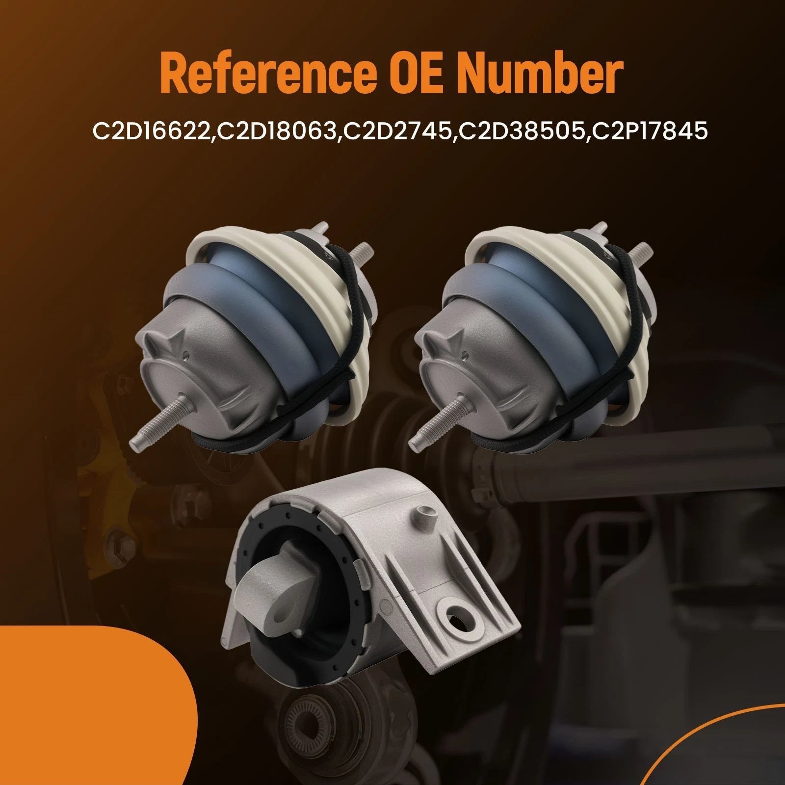Motor Mount Kit for Jaguar XF 3.0L (2009) XJ 5.0L (2010–2013) C2D16622 C2D38505 Set