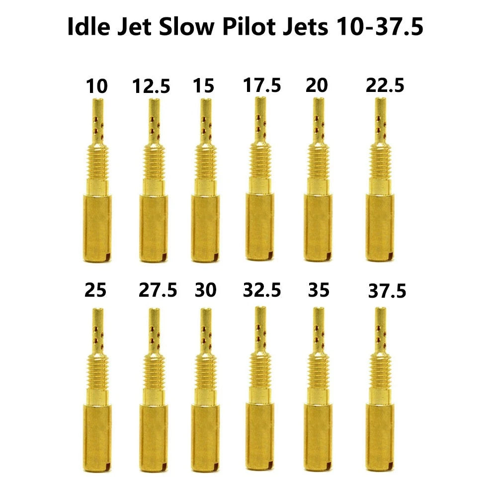 12pcs Carb Idle Jet Slow Pilot Jets for Mikuni TM VM28/486 HSR42/45/48 #10-37.5