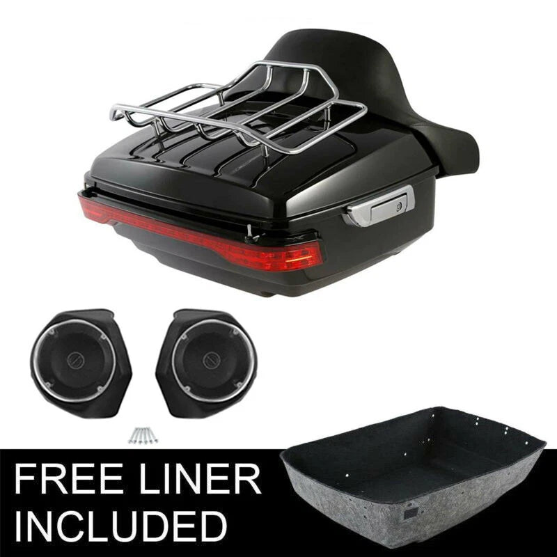 Trunk Rack Backrest Speaker Light for Harley Touring Road Glide (2014–2026)