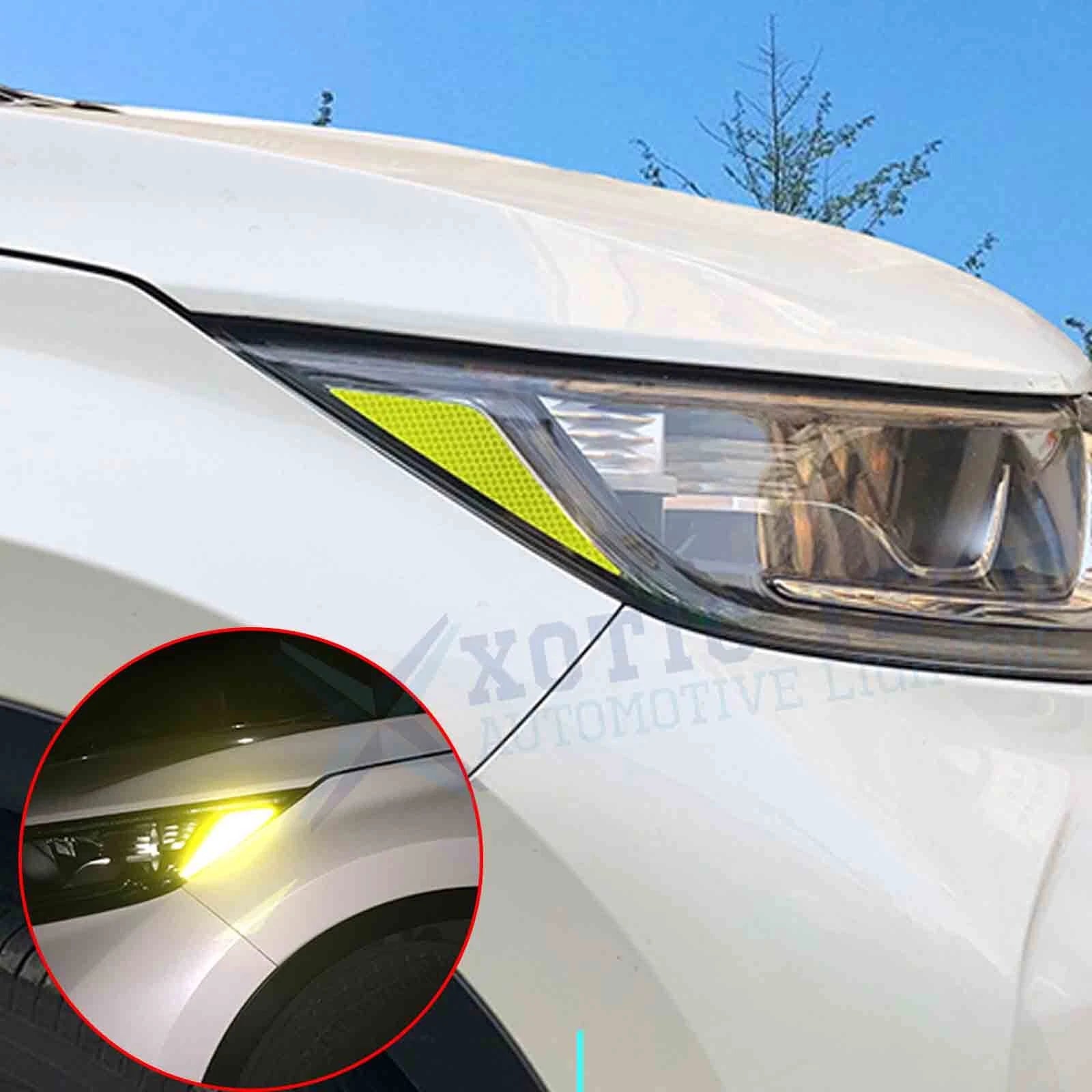 Yellow PVC Reflective Headlight Lamps Sticker for Honda CR-V (2017-2022)