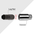 20Pc M12X1.5 Black Closed End Cone Hex Wheel Lug Nuts + Extension 20mm