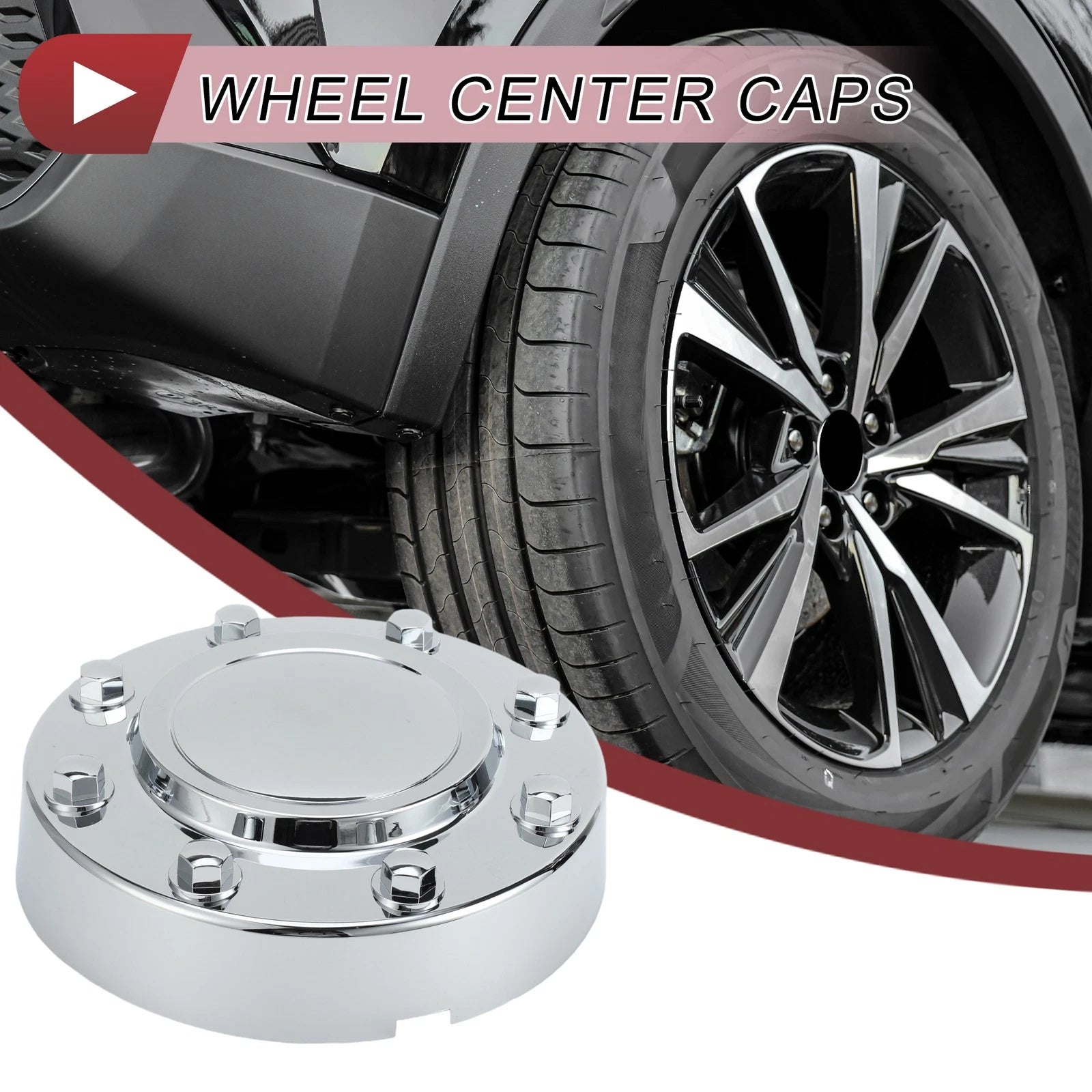Wheel Center Caps No. 68081010AA for Dodge (1 Pc, Chrome Silver Tone)