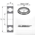 Deep Groove Ball Bearing 90x125x18mm for Scooter Skateboard (P0)