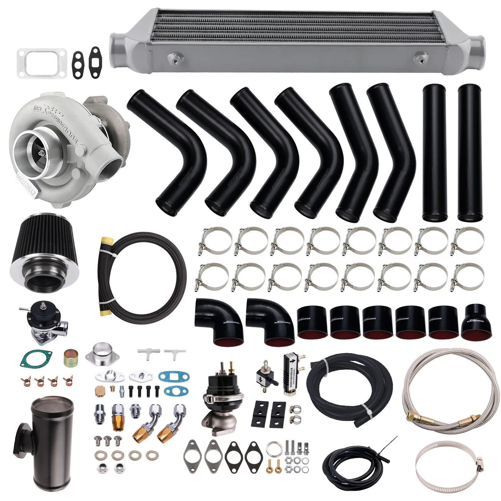 T3 T4 Turbo Intercooler Kit with Piping, BOV, Wastegate for BMW E46 325i (2001–2007)