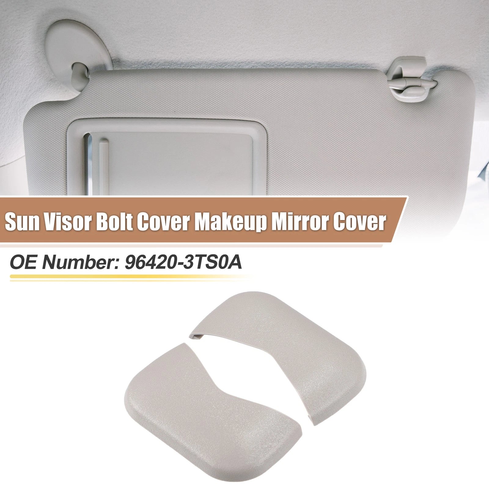 2X Sun Visor Bolt Cover Makeup Mirror for Nissan Maxima (2016–2020)