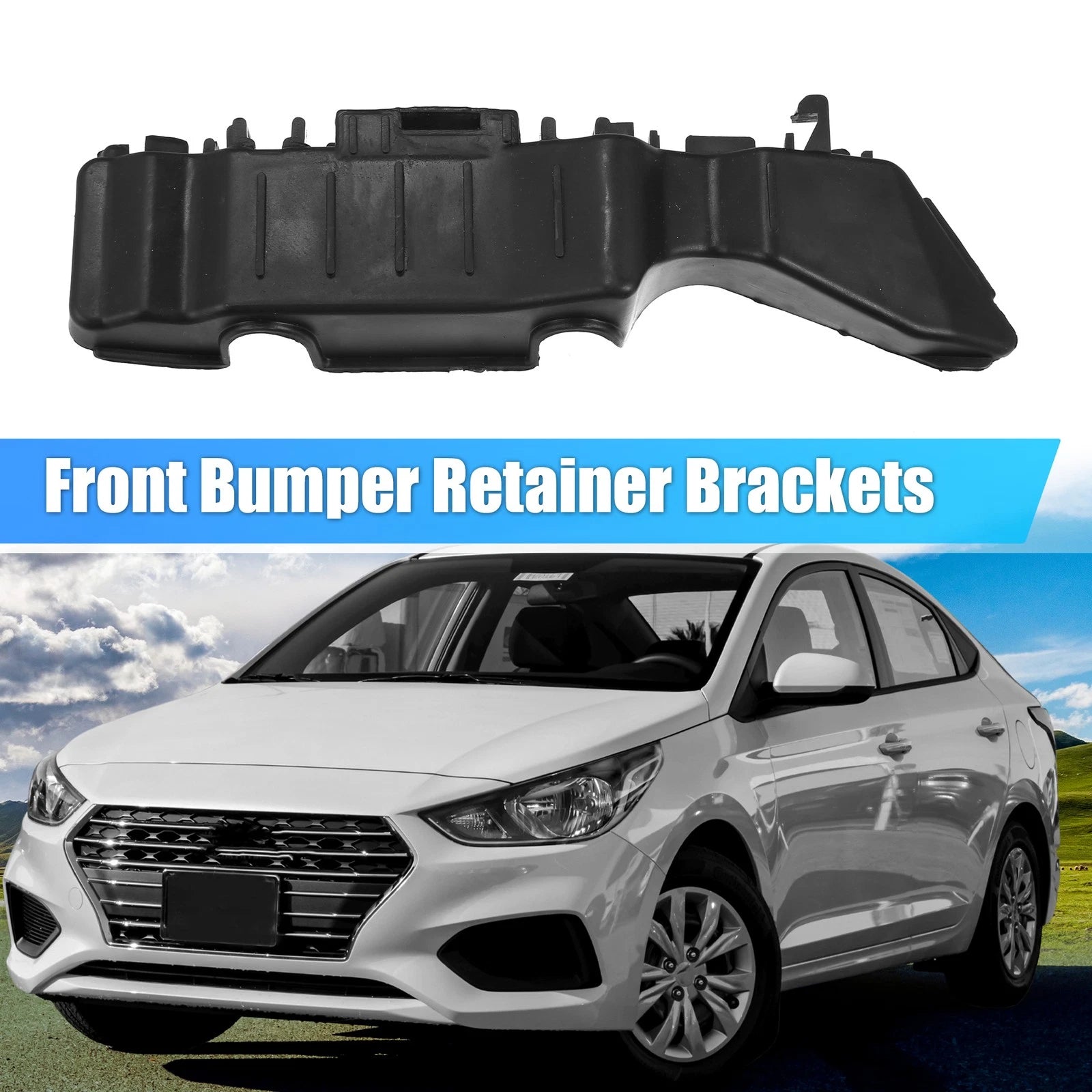 Front Left Bumper Bracket for Hyundai Accent (2010–2017) 86513-1R000 Plastic Black