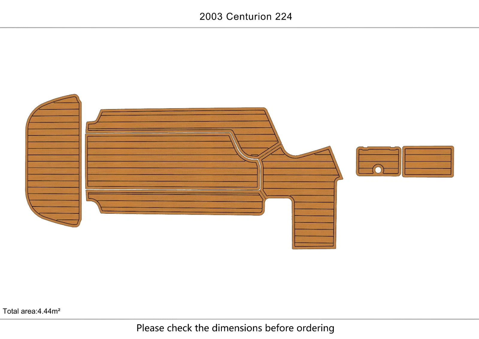 EVA Foam Teak Deck Flooring for Centurion 224 (2003)
