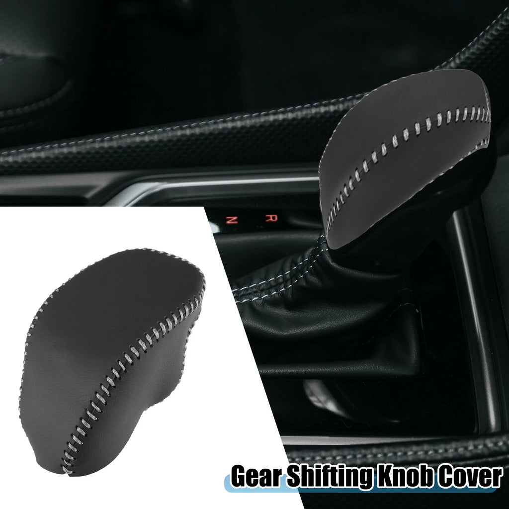 Gear Shifting Knob Cover for Toyota RAV4 (2019–2023) Black Gray Stitches