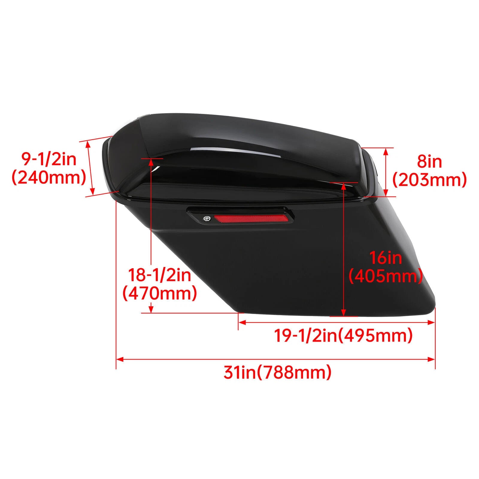 5" Stretched Extended Hard Saddle Bags for Harley Touring Street Glide (2014–2024)