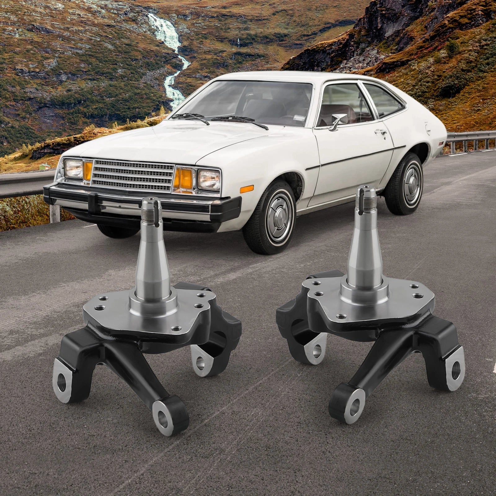 Forged Steel Front 2" Drop Spindles for Ford Mustang II Pinto (1974-1978)