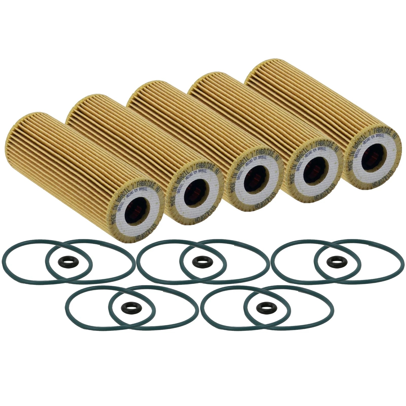 Set of 5 Engine Oil Filters for Ford Lincoln V6 Turbo