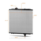 Aluminum Core 2-Row Radiator for Kenworth T700 T2000/Peterbilt 367 387 587 (2008–2013)