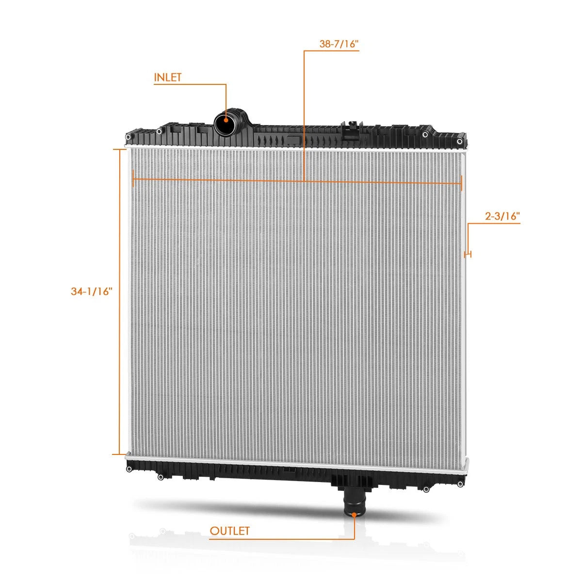 Aluminum Core 2-Row Radiator for Kenworth T700 T2000/Peterbilt 367 387 587 (2008–2013)