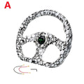 13" Racing Graffiti Pattern Flat Steering Wheel with Horn Button