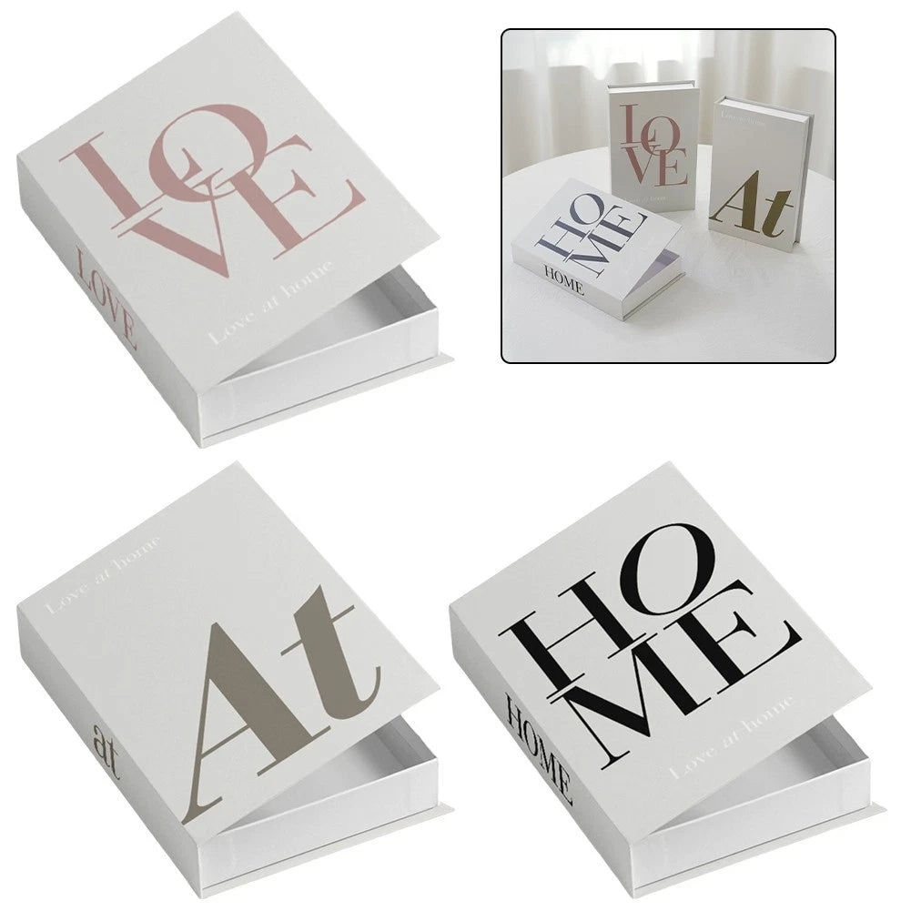 3Pcs Magnetic Closure Book Box Set for Home Decor Organization