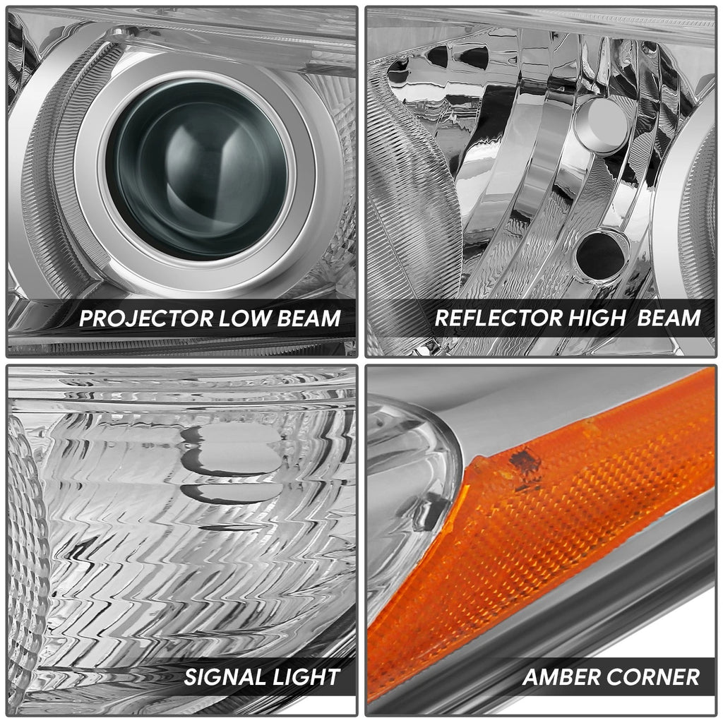 Chrome Amber Projector Headlight Lamp for Toyota Highlander (2011–2013)