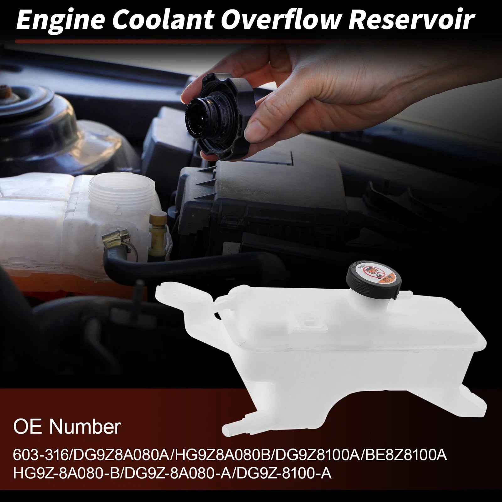 Coolant Expansion Reservoir Tank w/Cap for Toyota RAV4 (2006–2018) 164700V010