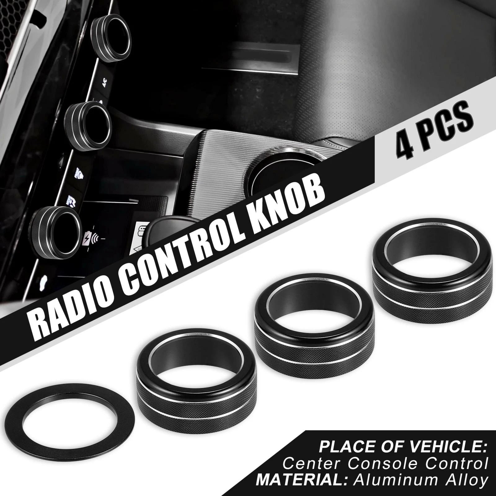 Set of 4 Black Air Conditioner Shift Knob Covers for Honda Civic (2022)