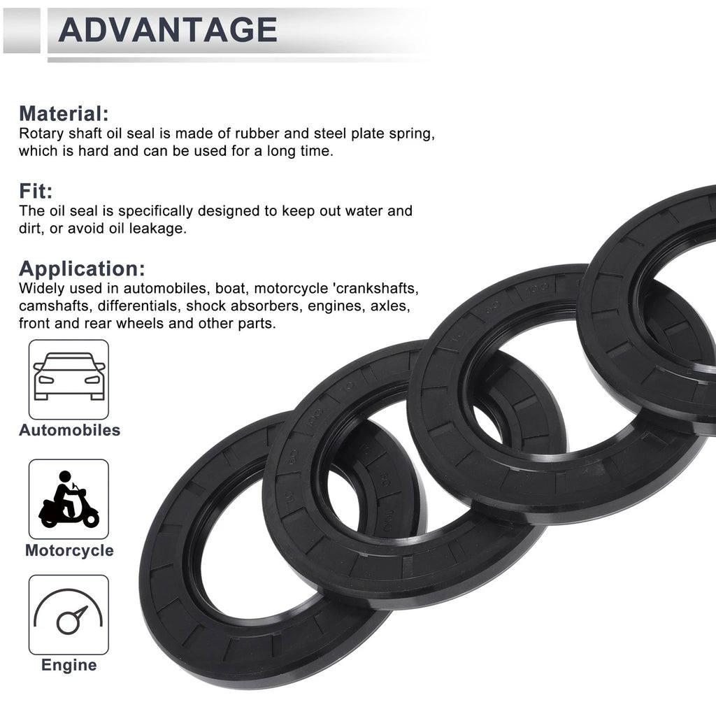 Set of 5 Oil Seal Rotary Shaft Seal NBR Rubber 60x100x10mm
