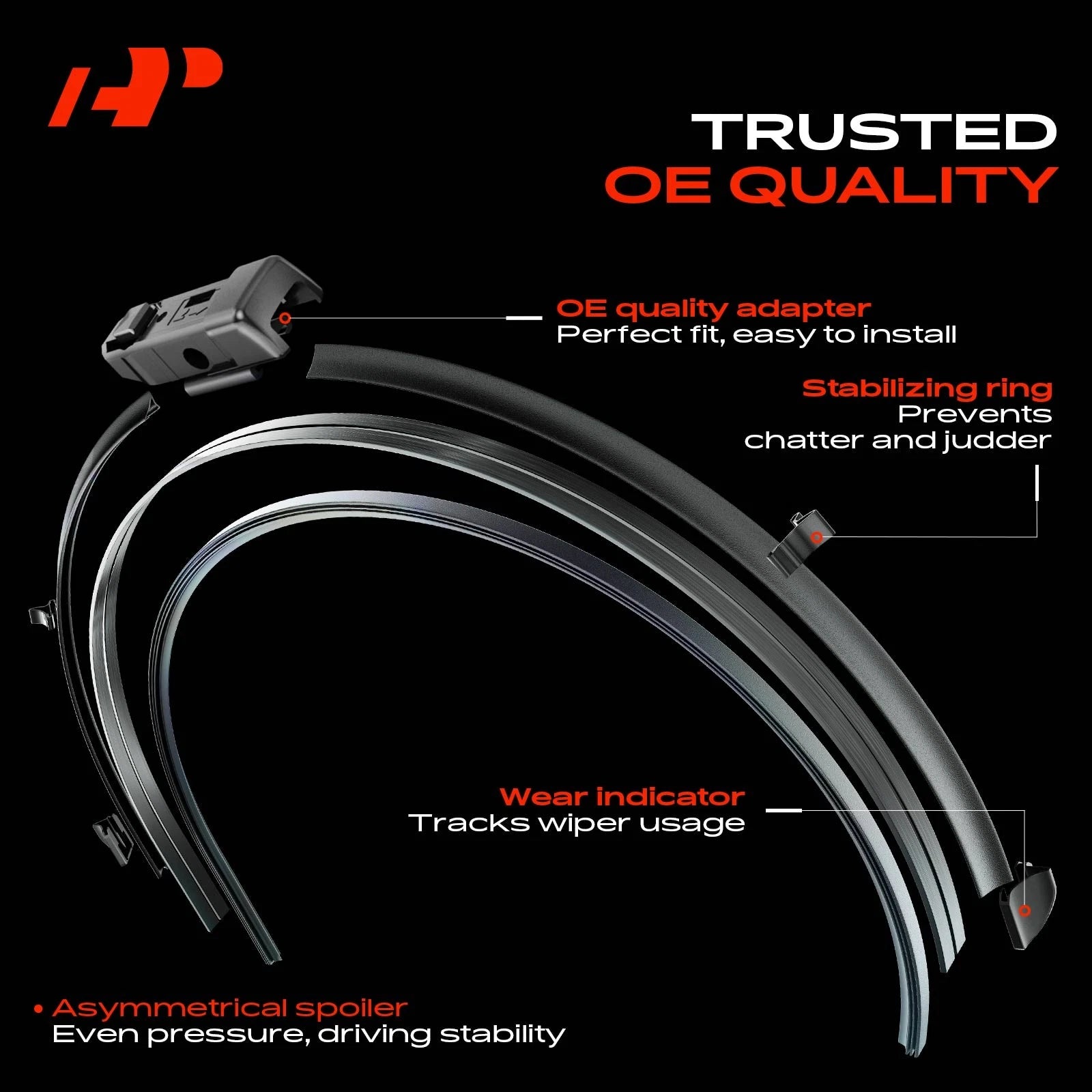 Set of 3 Windshield Wiper Blades for BMW X1 (2016–2024)