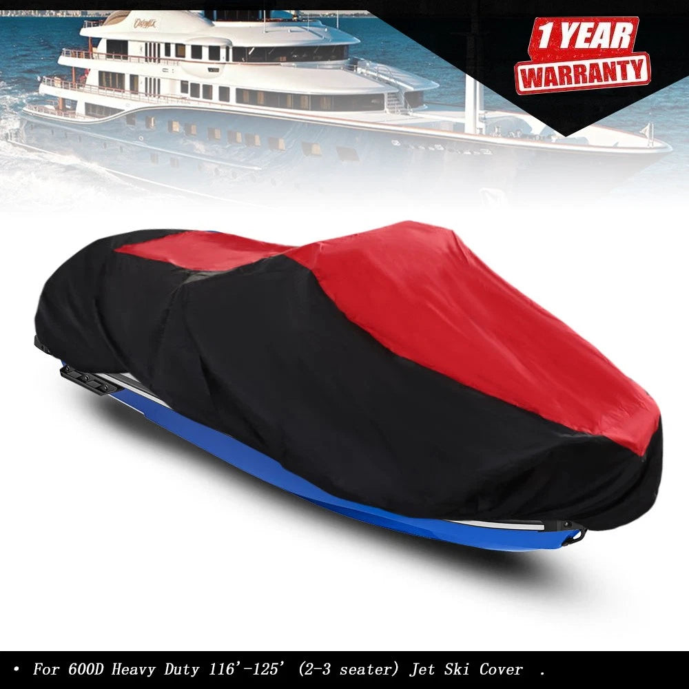 Heavy Duty Waterproof Jet Ski Cover for 116'-125' (2-3 Seater)