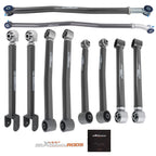 8pcs Adjustable Control Arms + Front & Rear Track Bar for Jeep Wrangler JK (2007–2018)