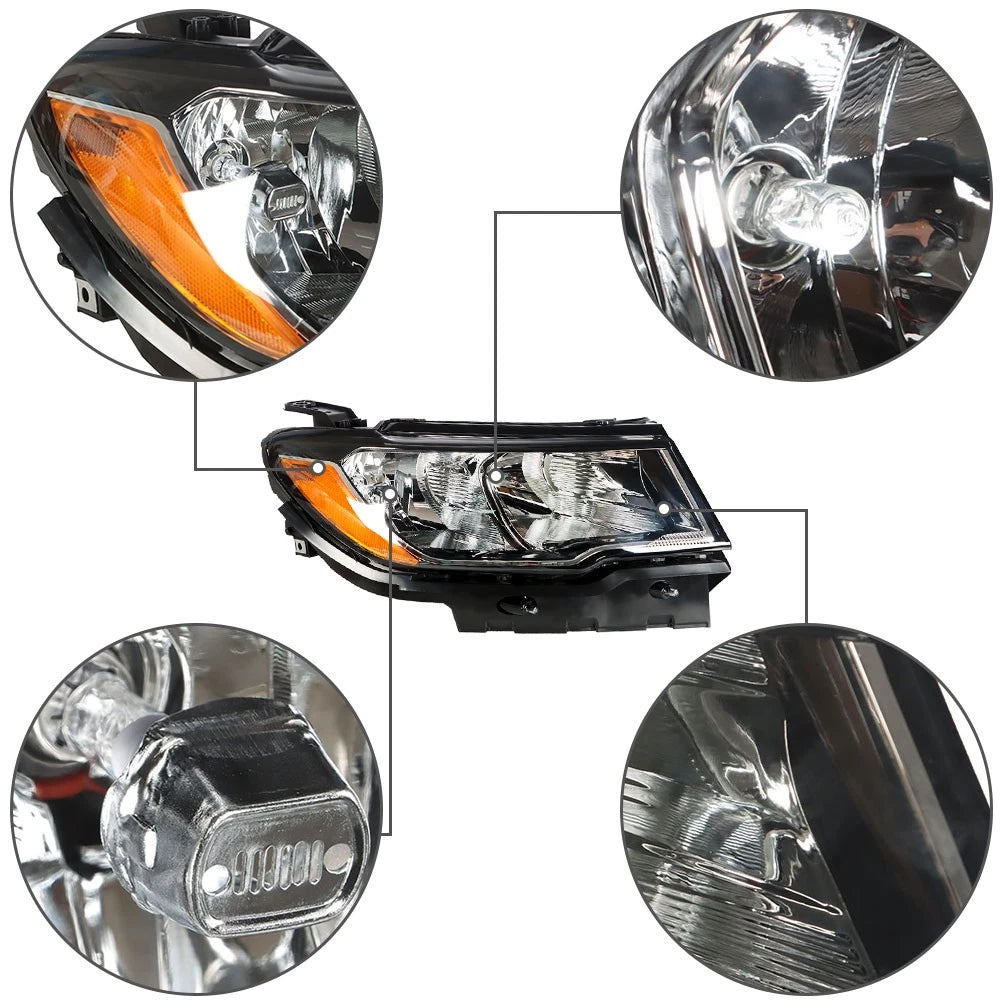 Headlight for Jeep Compass (2017–2020) Right Side Clear