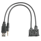 15cm AUX USB Socket Jack Extension Cable Adapter for Universal Car Dash Mount