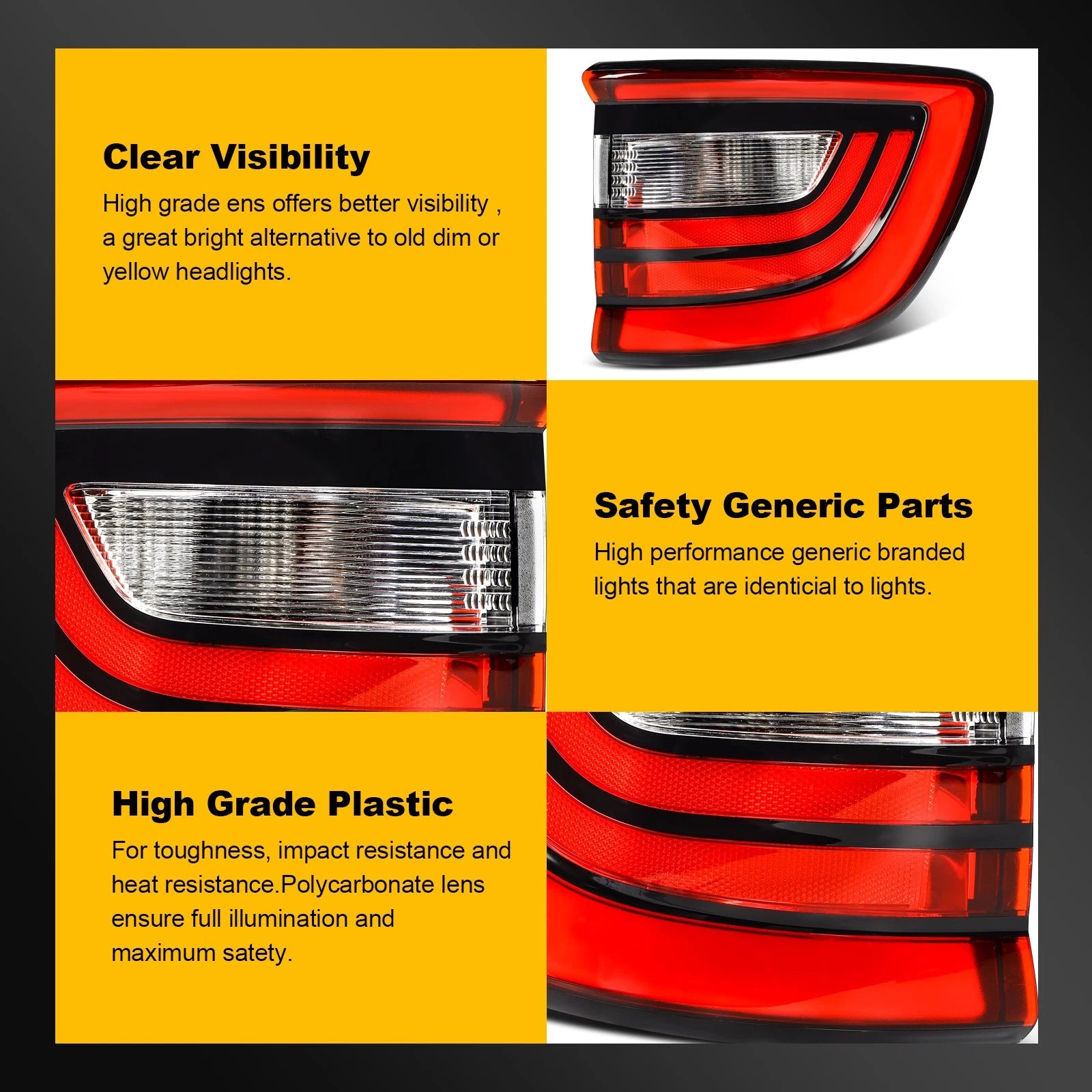Rear Pair LED Tail Lights for Dodge Durango (2014–2025)