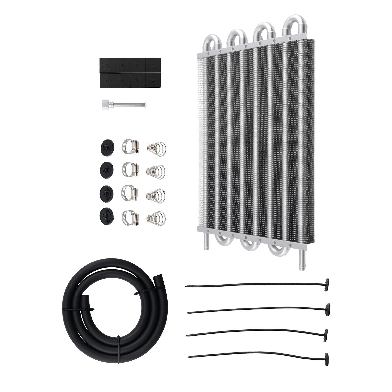 8 Row Aluminum Remote Transmission Oil Cooler Radiator Kit Universal