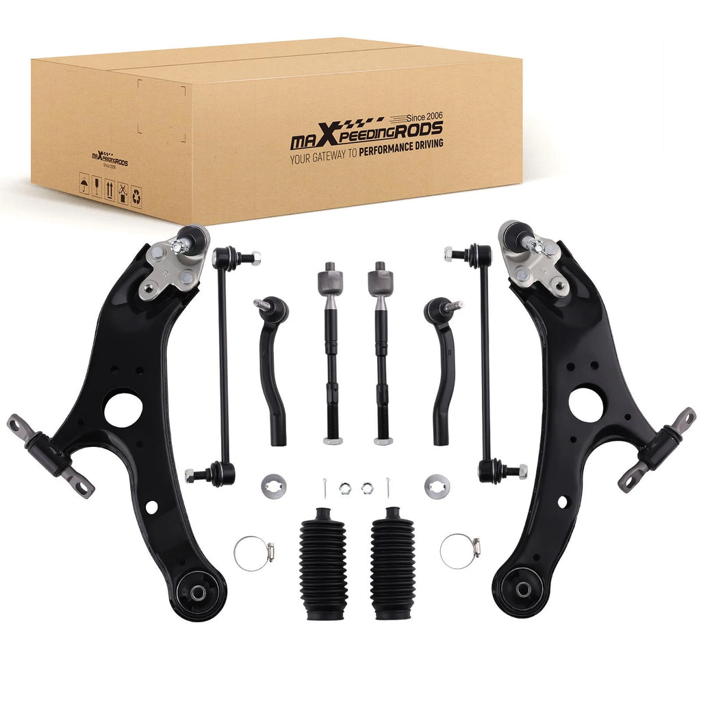 Complete Front Control Arms Tie Rods Sway Bar Links for Toyota Sienna (2011–2020)