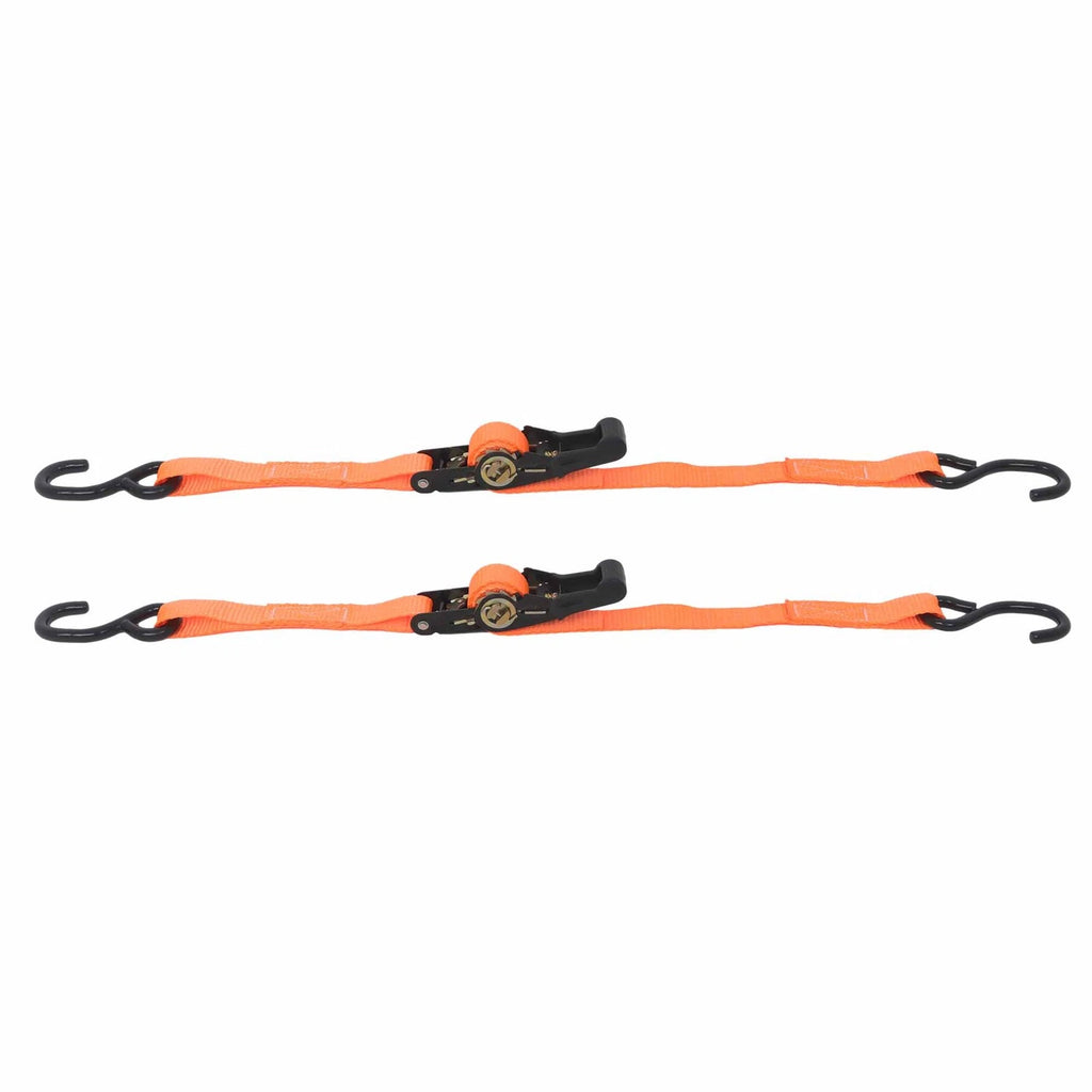 Set of 2 Heavy Duty Ratchet Straps for Secure Tie Downs (2400 lbs)