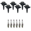 Set of 6 Ignition Coils & NGK V-Power Spark Plugs for Audi A6 Quattro