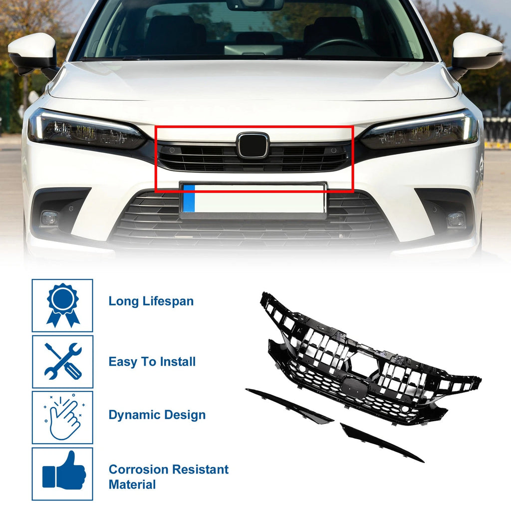 Front Hood Bumper Grille for Honda Civic (2016–2021) Type-R Style