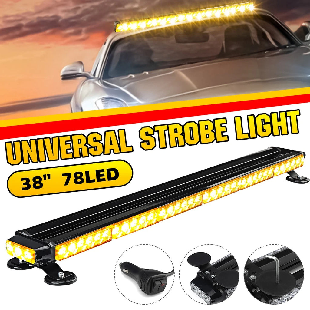 78" LED Amber Strobe Light Bar for Tow Truck Emergency Response