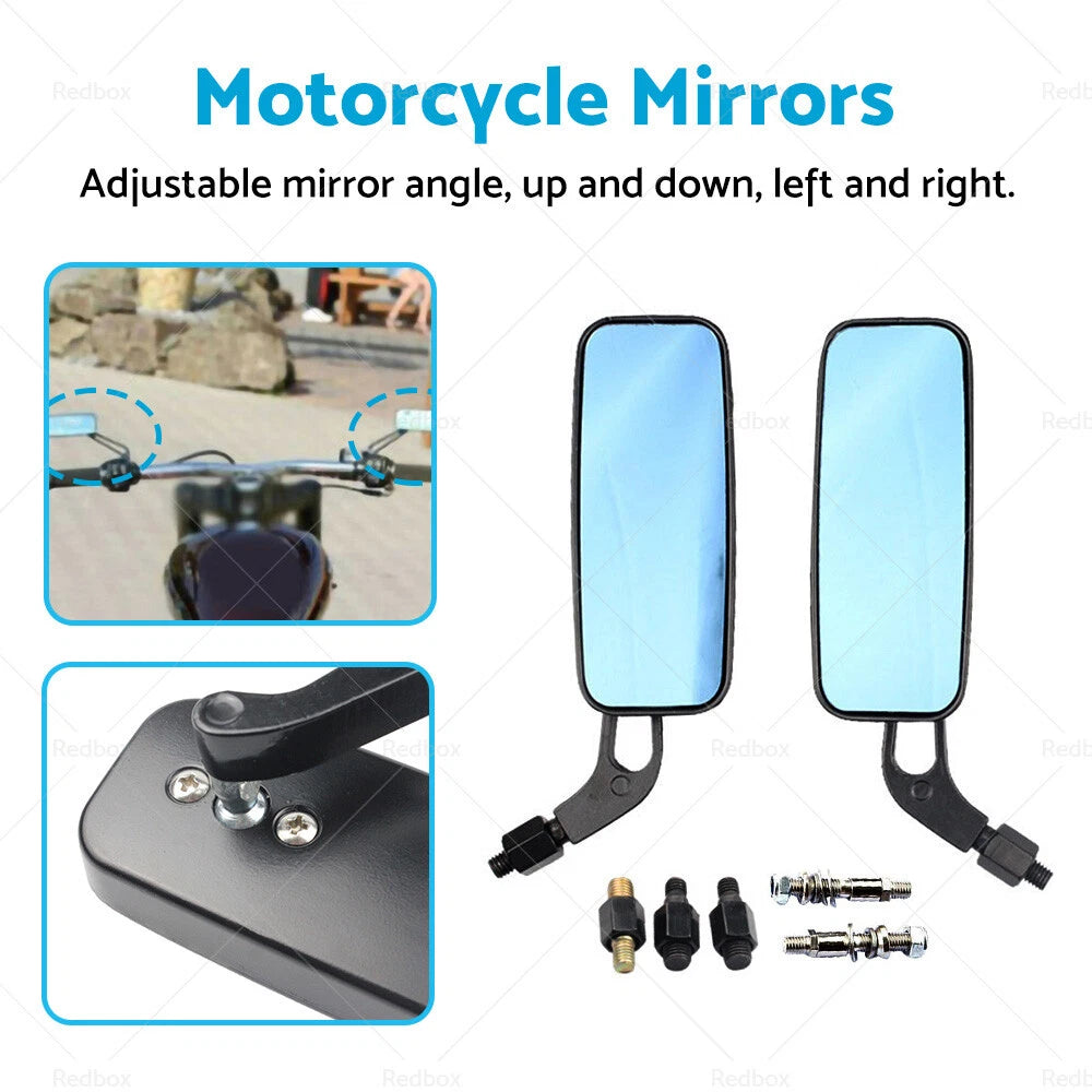 8mm Motorcycle Mirror for Chopper Cruiser Bobber Racer Cafe Scooter