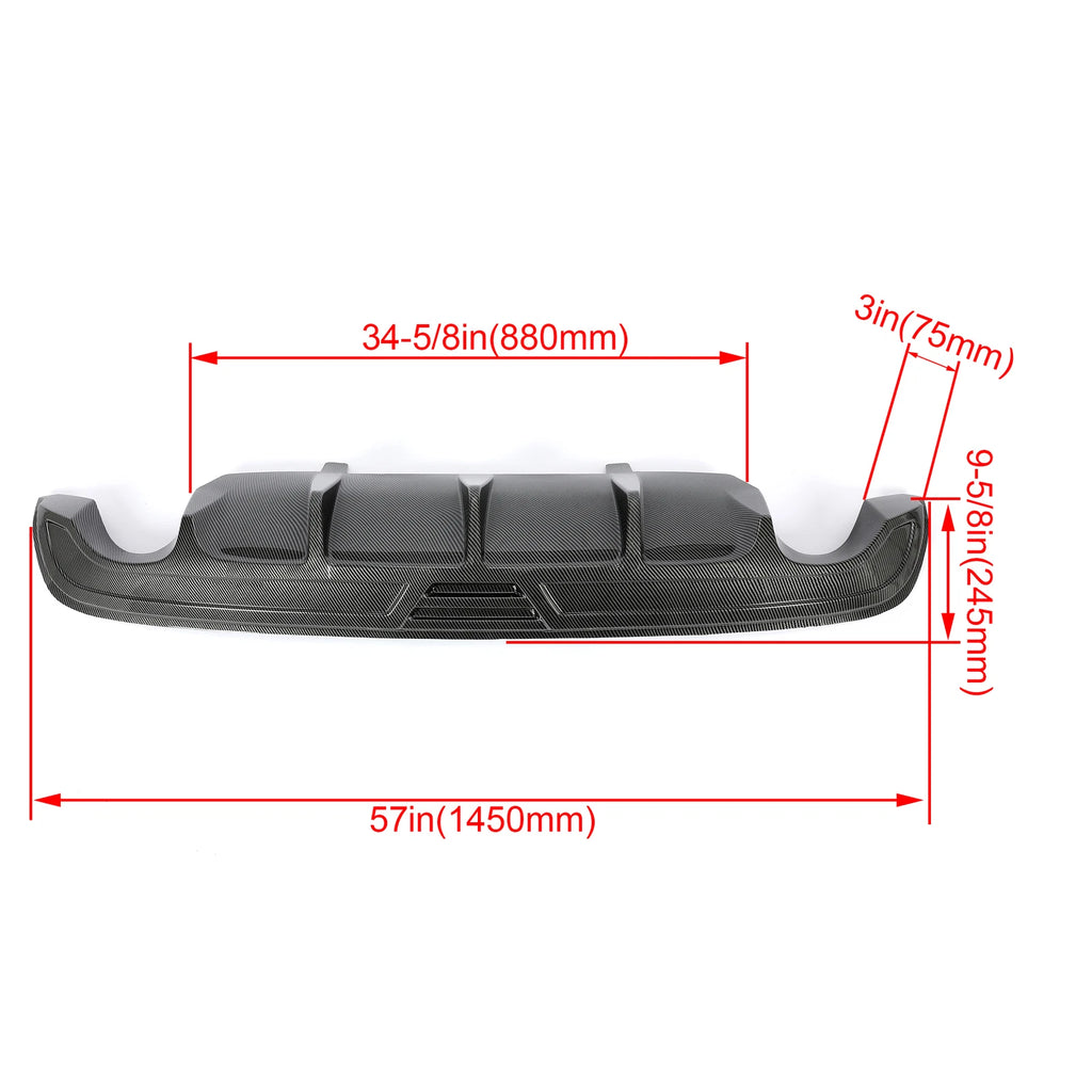 Rear Lower Diffuser Bumper for Nissan Teana Altima (2016–2019) Carbon Fiber