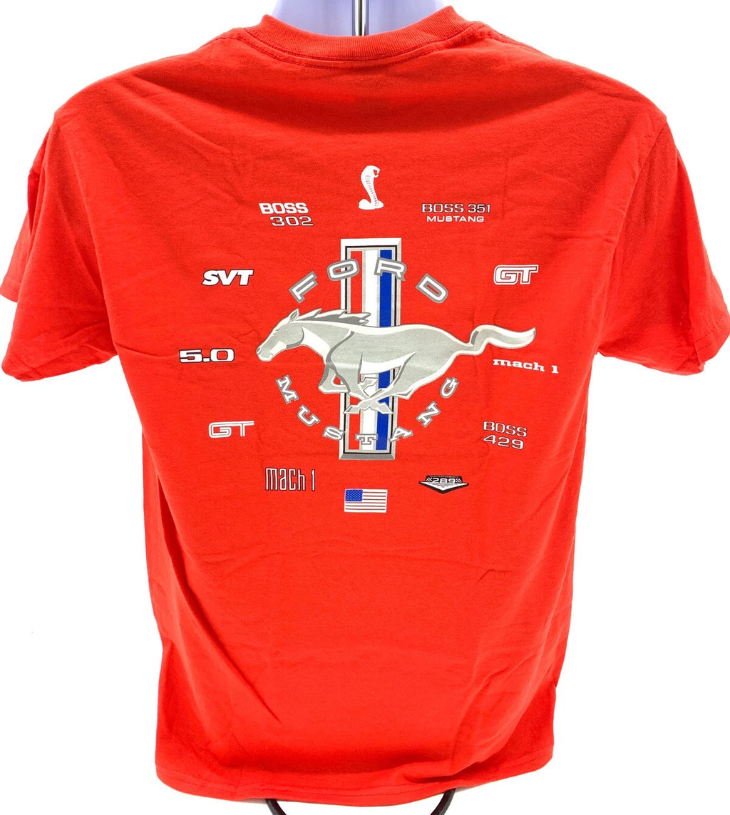 Ford Mustang T-Shirt Red Running Pony Since 1964 for 1965–2024 Models