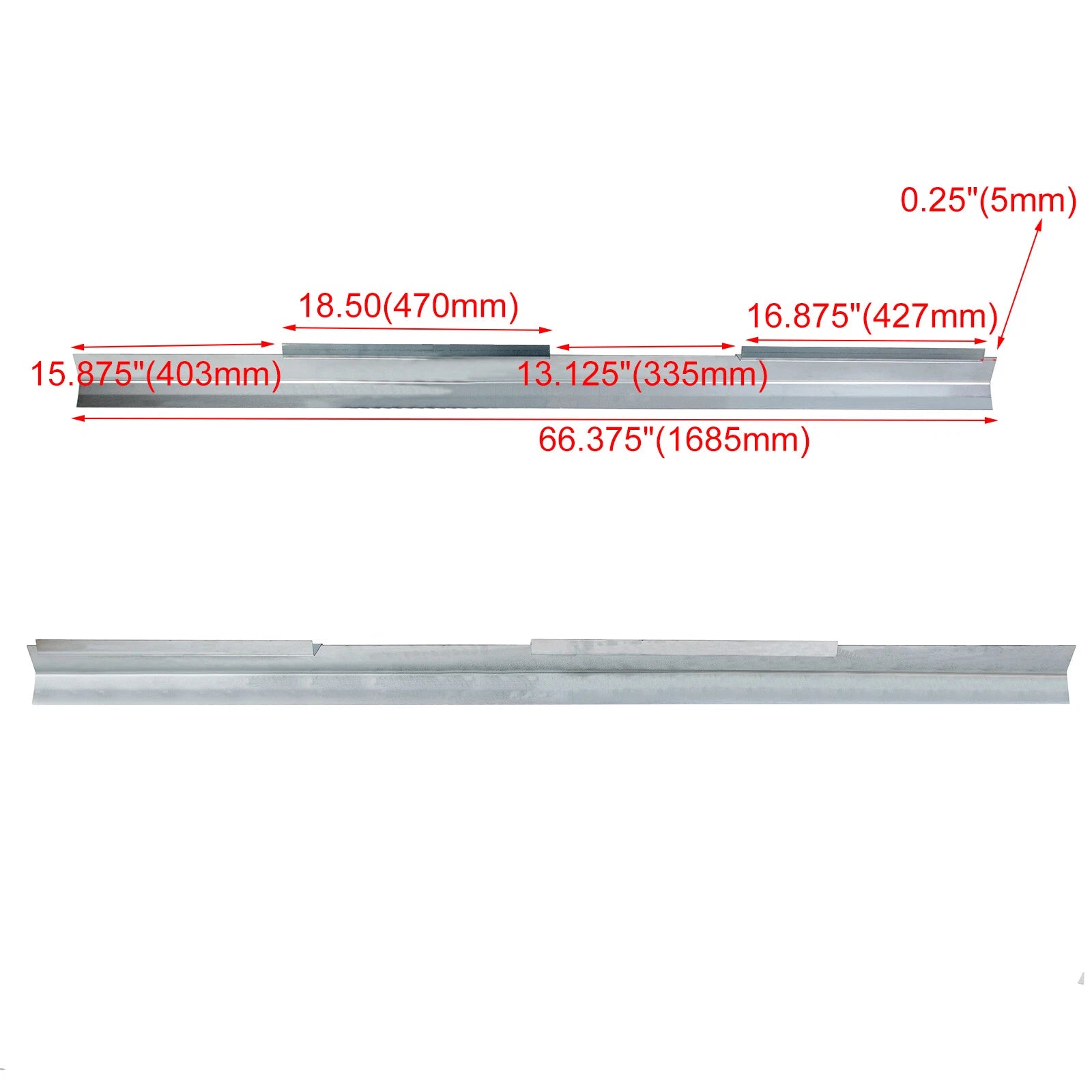Set of 2 Outer Rocker Panels for Chevy GMC C1500 K1500 Suburban (1992–1999)