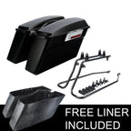 Matte Hard Saddlebags + Conversion Brackets for Harley Softail