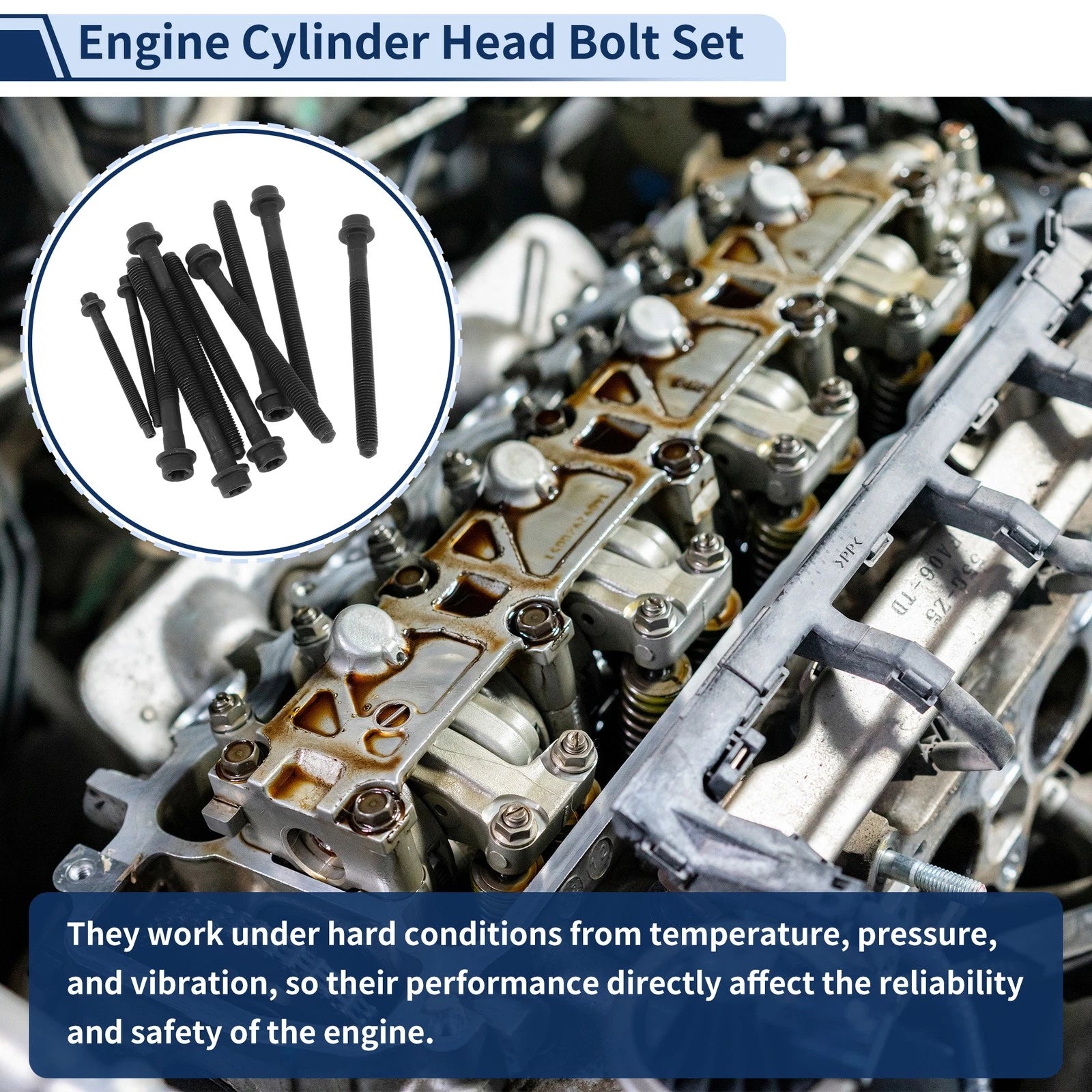 Set of 10 Engine Cylinder Head Bolts for Ford Explorer 4.0L V6 (1997–2000) No. ES 72171