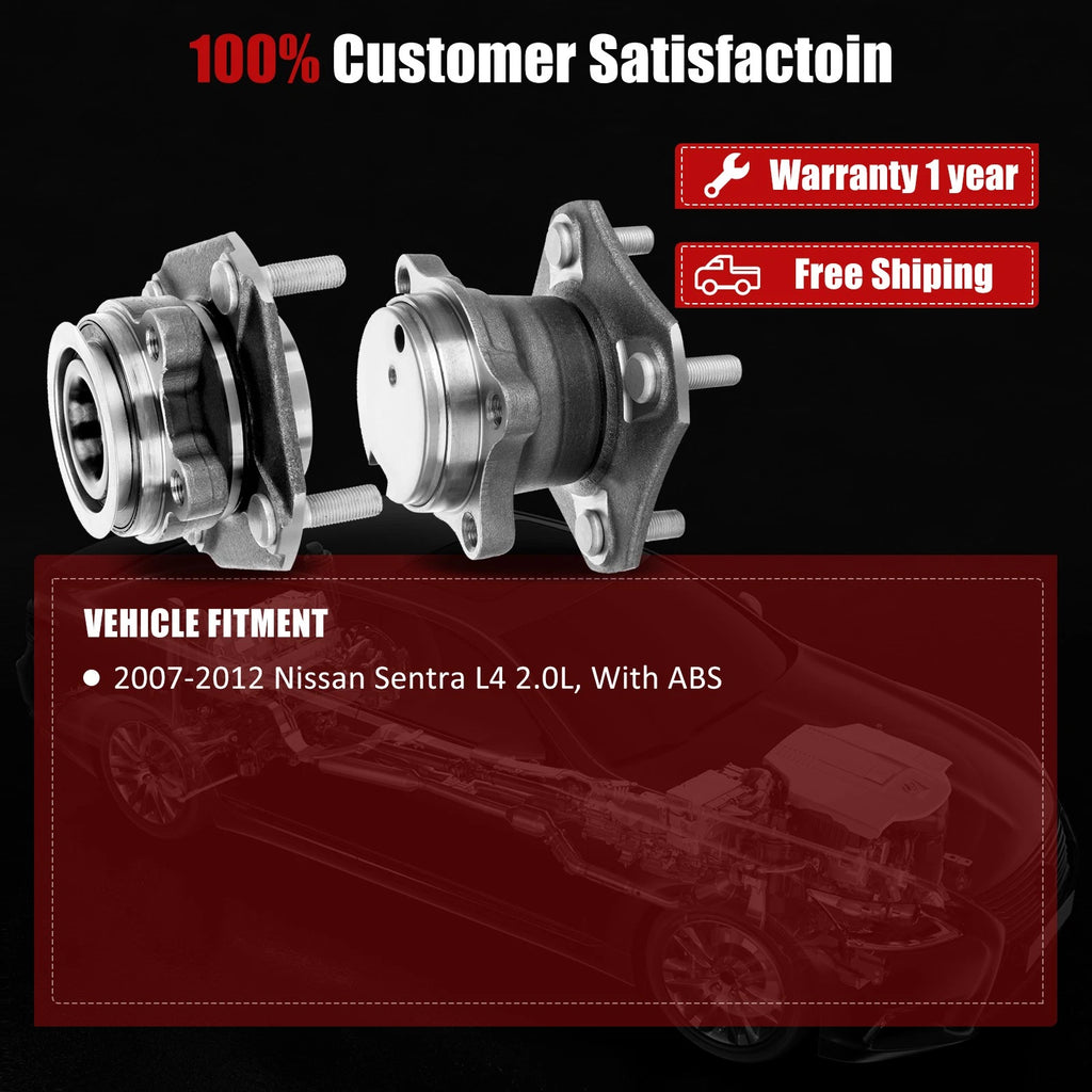 Set of 4 Wheel Hub Bearing Assemblies for Nissan Sentra (2007–2012)