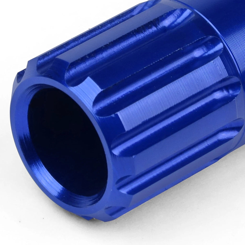 16 Pcs J2 7075 Forged Aluminum M12x1.5 Open-End Lug Nut Set w/4 Lock+Key Blue