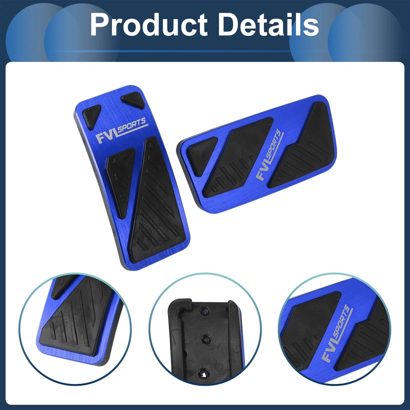 Set of 2 Automatic Foot Accelerator Pedal Covers for Ford Ranger (2024) Blue