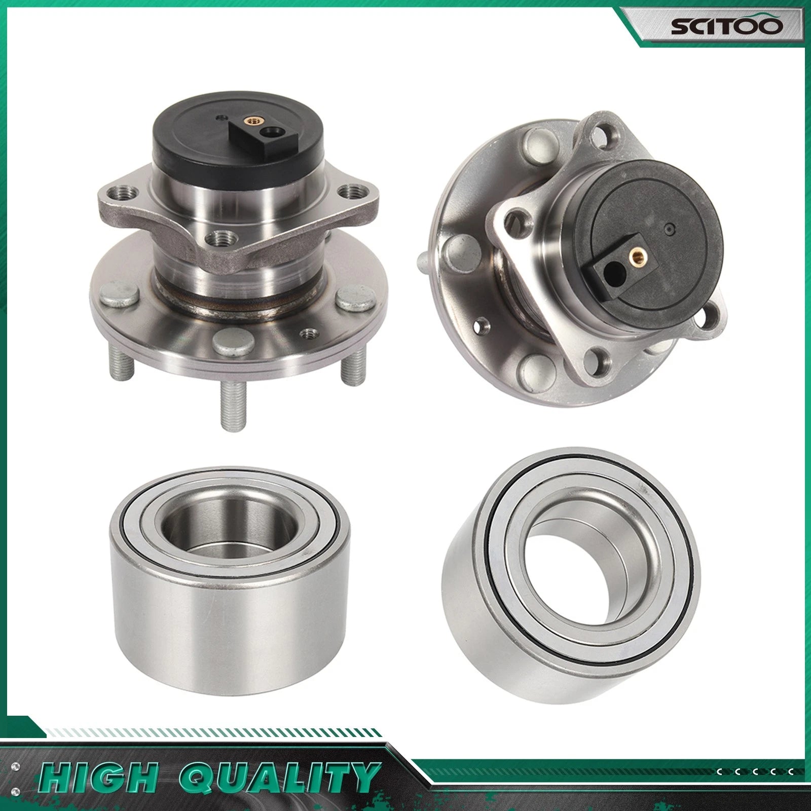 Set of 2 Front & 2 Rear Wheel Bearings for Mazda CX-9 (2007–2014)