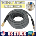 100ft Pressure Washer Hose 3/8" 4000 PSI Non-Marking with Couplers