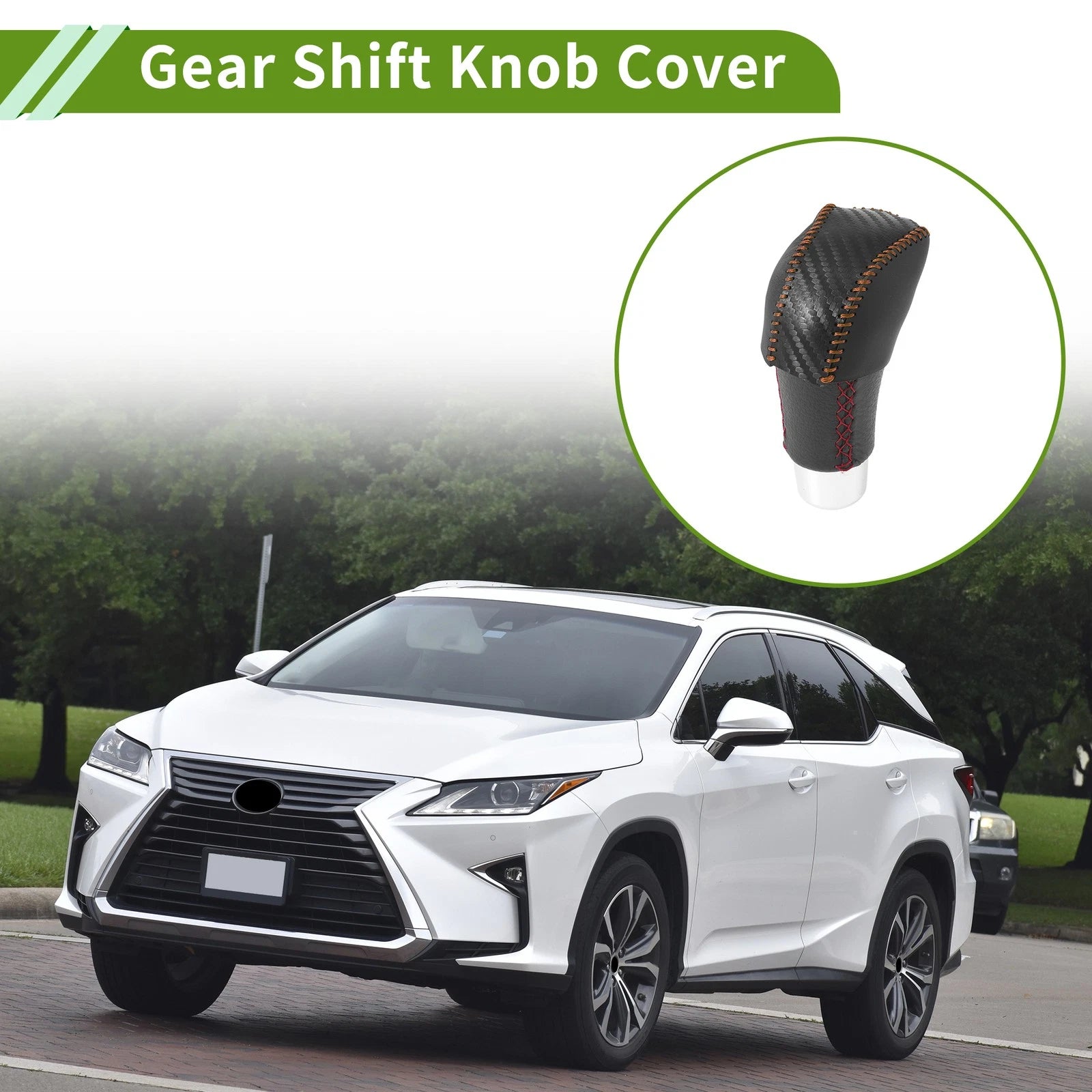 1 Pc Gear Shift Knob Cover for Lexus RX350 (2023–2024) Black Brown